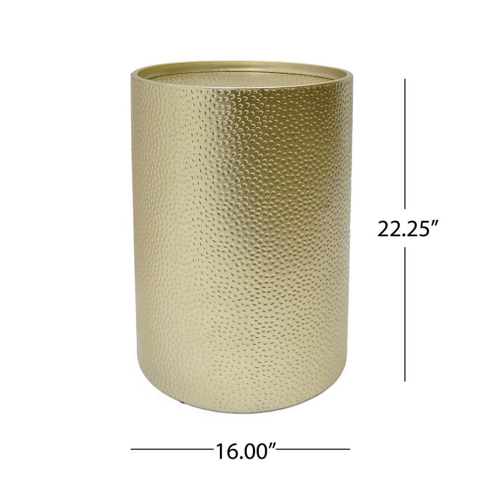 Brookhaven Gold Hammered Iron Accent Table (Set of 2) - thumbnail 6