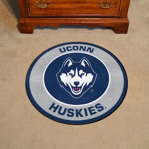 UConn Huskies Gray 2 ft. Round Accent Rug