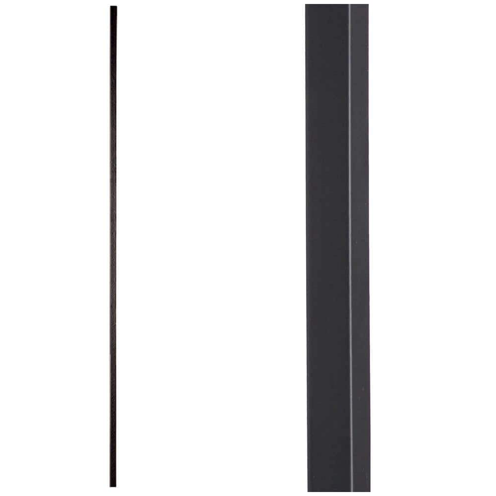Satin Black 44" Square Hollow Metal Stair Baluster
