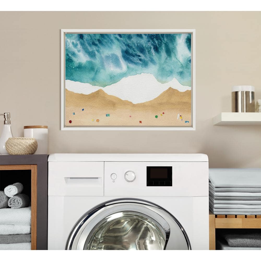 North Shore Coastal Canvas Print with White Frame, 18x24