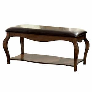 Nabin Brown Bench with Shelf (20.75 in. H x 45 in. W x 19 in. D)