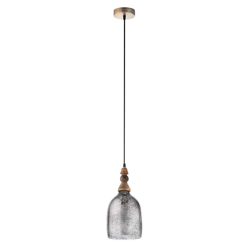 Coralie 19'' Etched Silver Glass Bell-Shaped Pendant Lamp