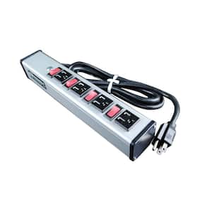 Wiremold 4-Outlet 15 Amp Deluxe Control Power Strip with Lighted On/Off Switch, 6 ft. Cord