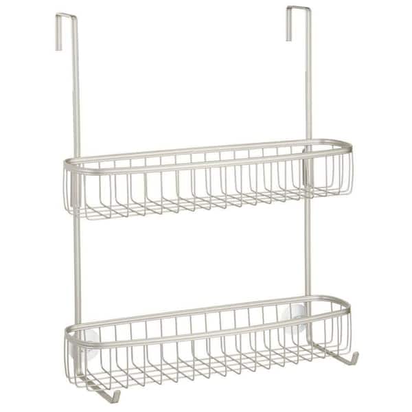 Dracelo Satin Extra Wide Stainless Steel Bath/Shower Over Door Caddy,  Hanging Storage Organizer 2-Tier Rack with Hook and Basket B07CZ3DGVC - The  Home Depot