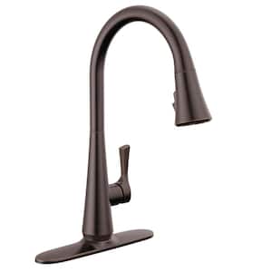 Banks Single-Handle Pull-Down Sprayer Kitchen Faucet with ShieldSpray in Venetian Bronze