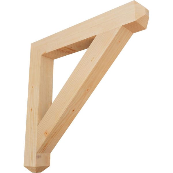 Ekena Millwork 3.5 in. x 30 in. x 30 in. Douglas Fir Traditional Craftsman Smooth Bracket