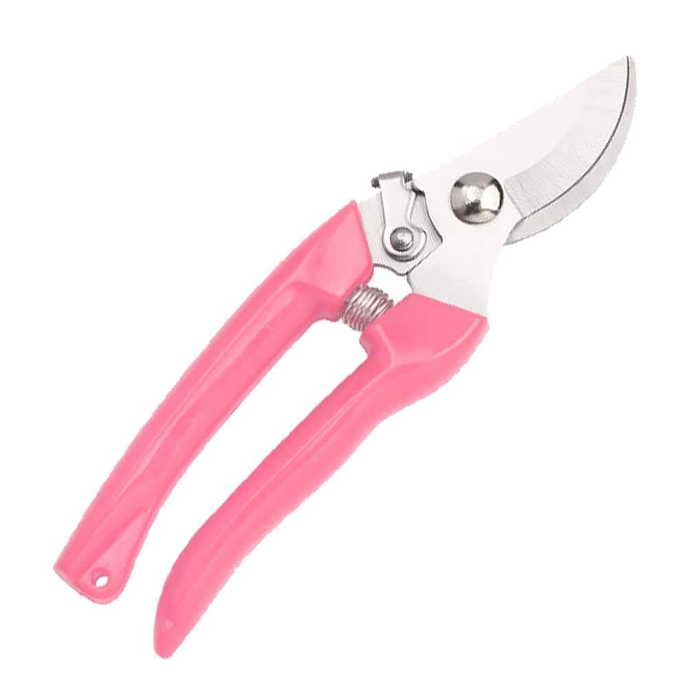 6.9 in. 10 mm Garden Pruning Shears Curved Stainless Steel Blade Pink 1-Piece price history on PriceWatchPro