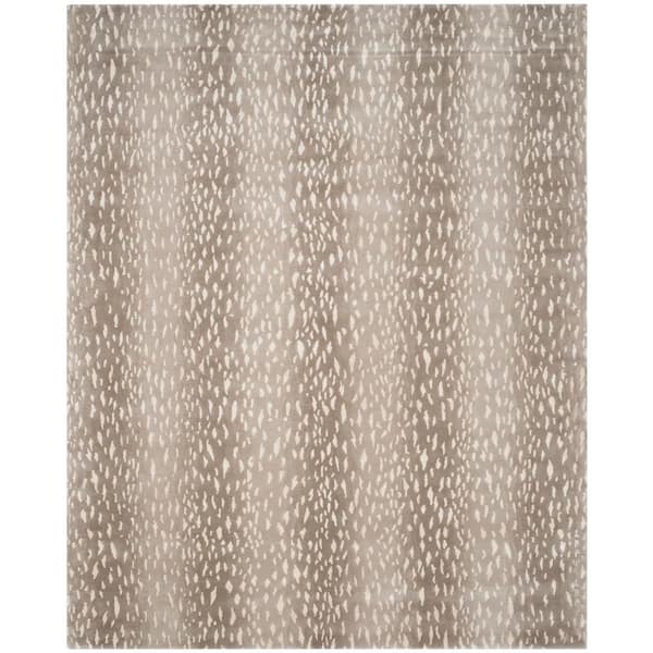 Tibetan 8 ft. x 10 ft. Gray Animal Print Area Rug