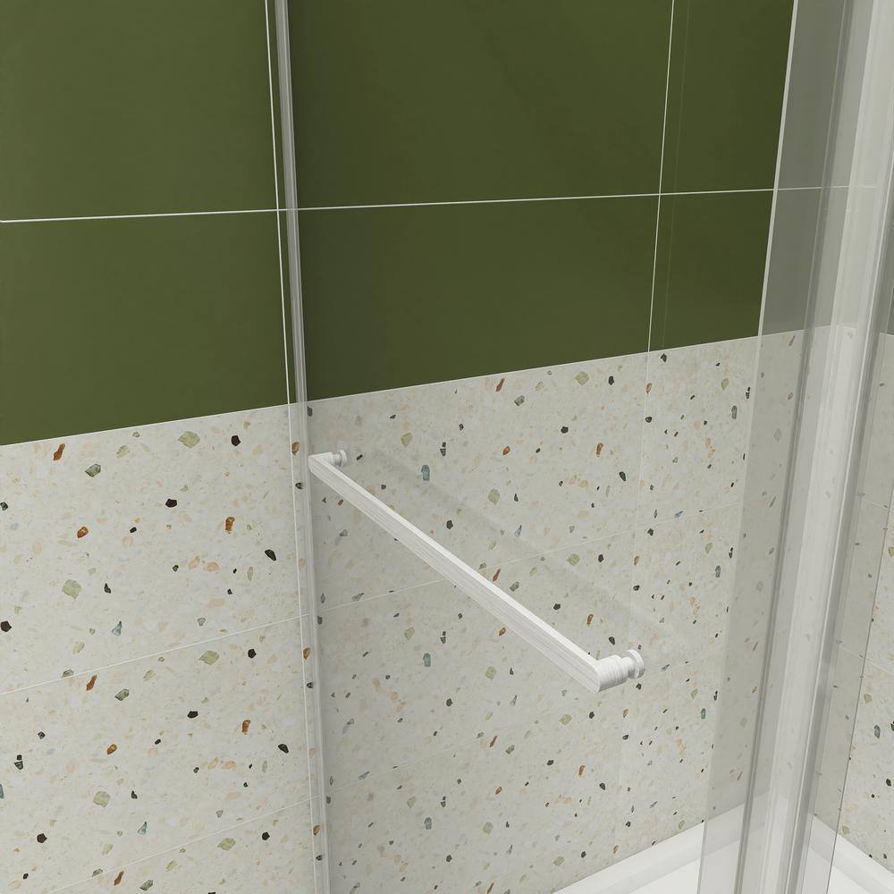 60'' Brushed Nickel Frameless Sliding Shower Door with Clear Glass