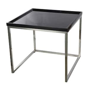 Modern Black and Silver Square Side Table