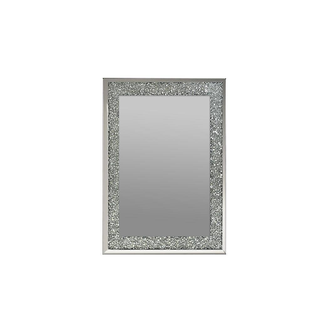 Silver 24 in. W x 32 in. Modern Rectangular Wall Mirror for Home, Living Ro