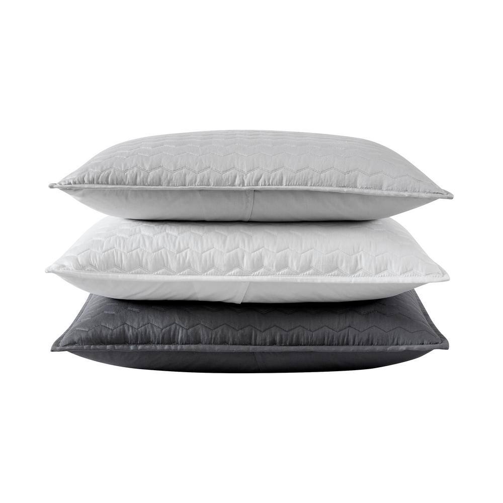 Soft Charcoal Reversible Cotton Queen Quilt Set