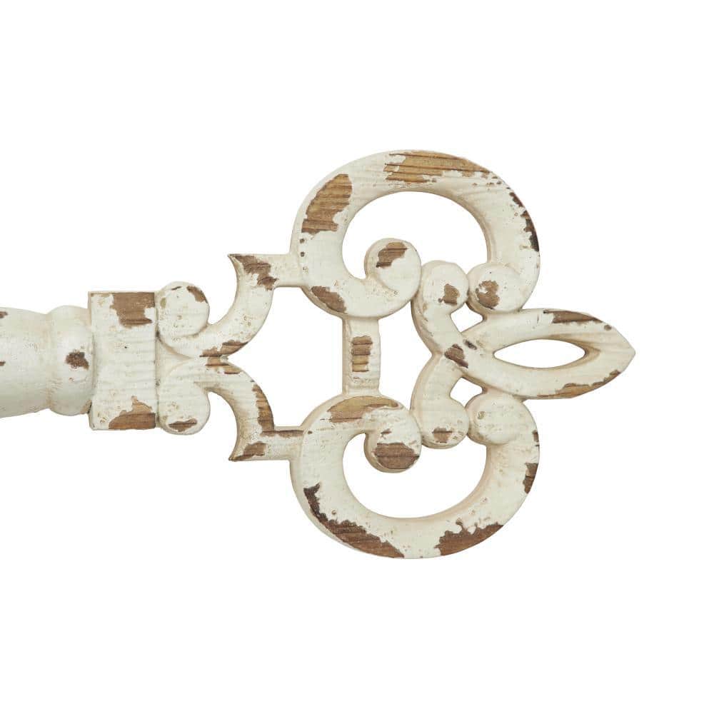 Distressed White Key-Shaped Wall Mount Frame