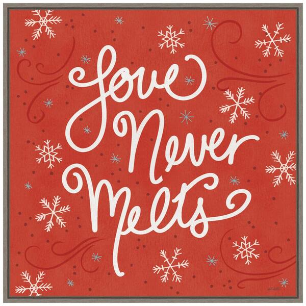 Amanti Art 22 in. Snowplace Like Home VI Christmas Holiday Framed Canvas Box Wall Art