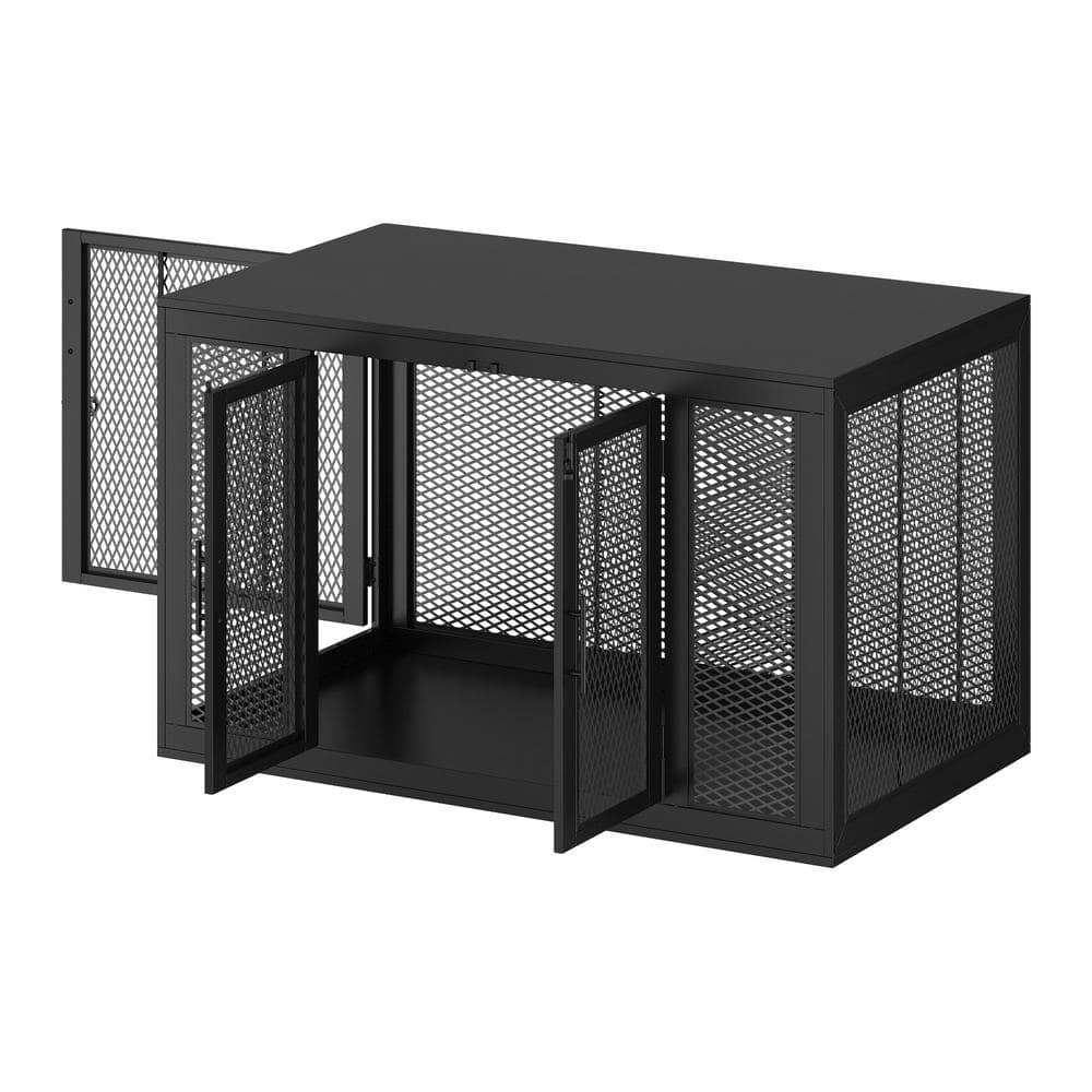 wiawg-large-dog-kennels-crate-indoor-dog-crate-end-table-mesh-dog