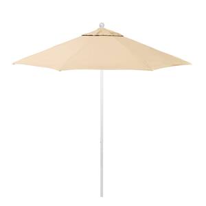 California Umbrella 9 ft. Stone Black Aluminum Market Patio Umbrella ...