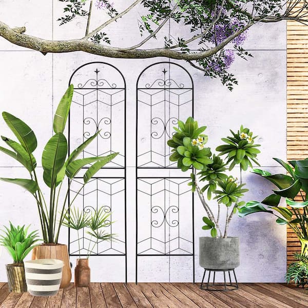 Unbranded 86.7 in. Metal Garden Trellis for Climbing Plants Trellis for Climbing Plants Outdoor Decorative Outdoor Trellis(2 pack)