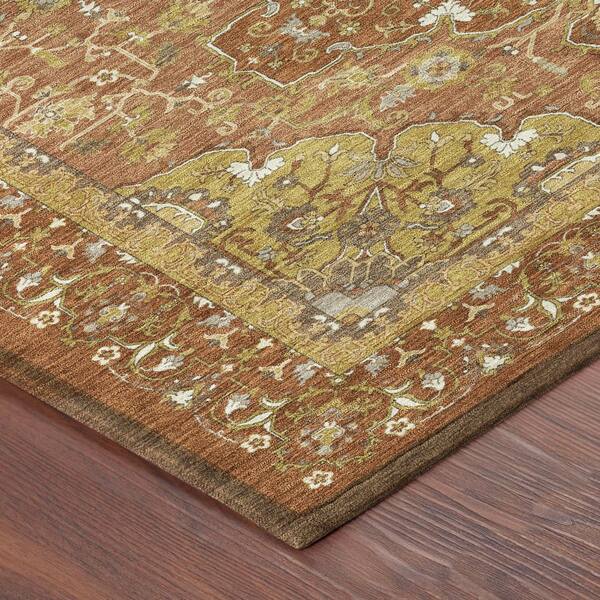 Chantille Machine Washable Indoor/Outdoor Abstract ACN2854 Paprika 3 ft. x 5 ft. Area Rug