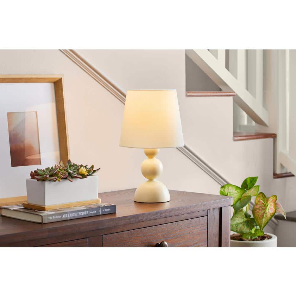 Sweetoak 14 in. 1-Light Yellow Resin Table Lamp with Fabric Drum Shade price history on PriceWatchPro