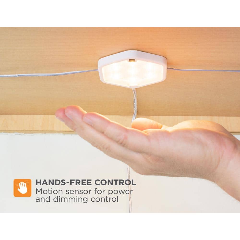 Warm White LED Under Cabinet Puck Light Kit, 5-Pack