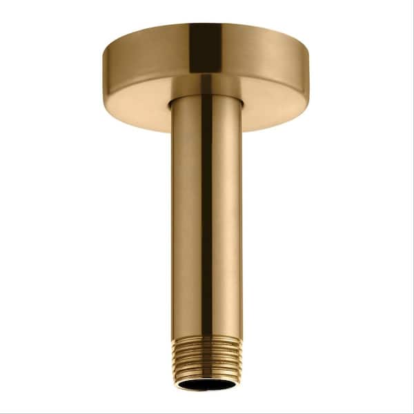 4 in. Ceiling Mount Shower Arm and Flange for Rainfall Shower Systems, Champagne Bronze Solid 304 Steel