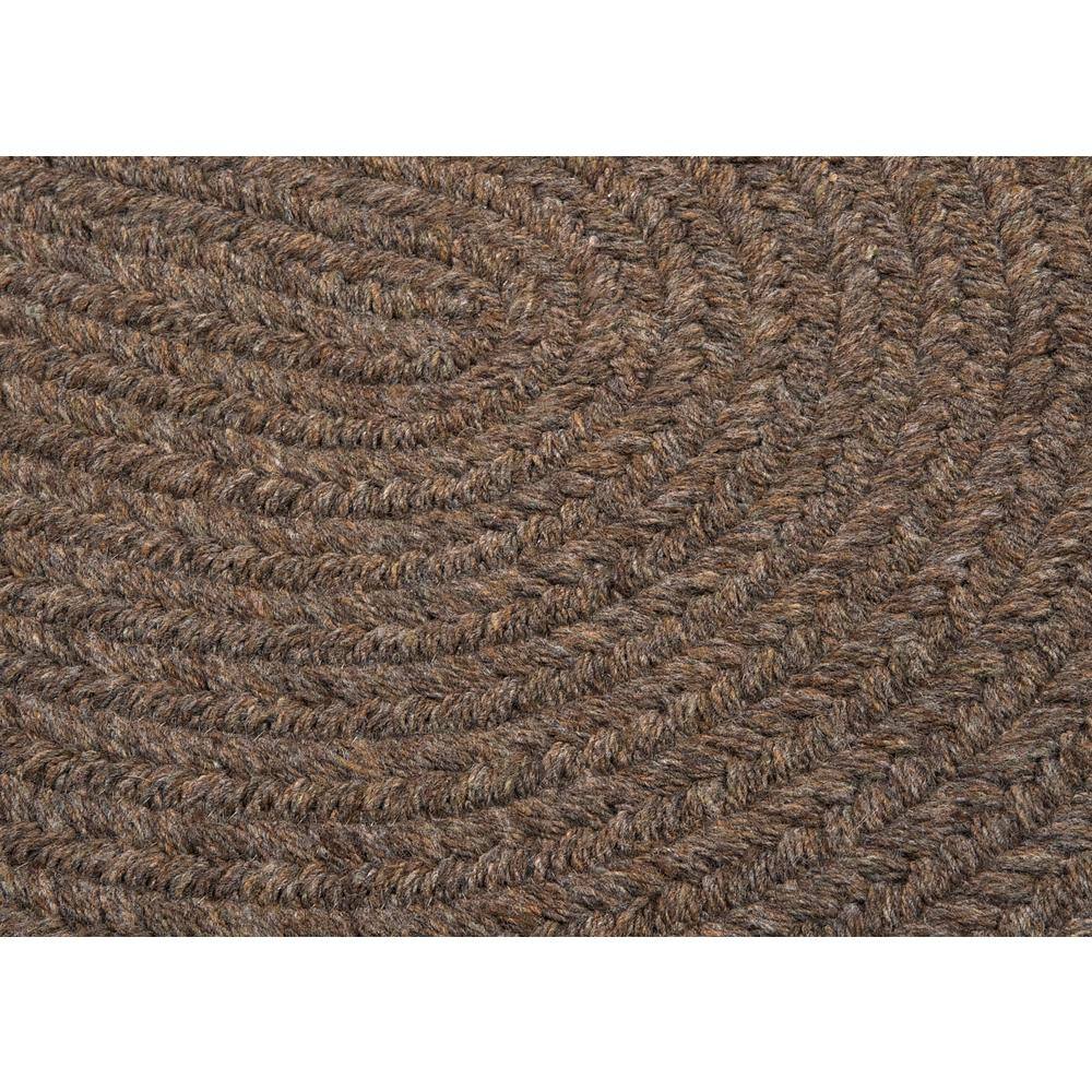 Bristol Bark Solid Wool Blend Oval Runner Rug 2'x10'