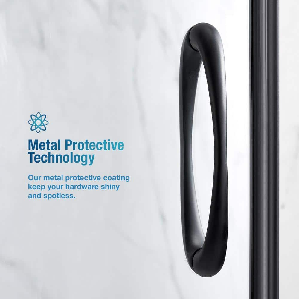 Breeze 35" Black Curved Corner Shower Kit with Clear Glass