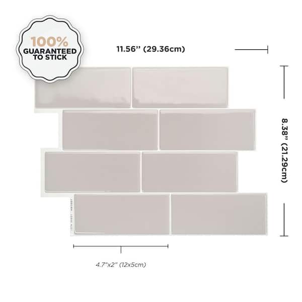 Metro Cassandra Gray 11.56 in. x 8.38 in. Vinyl Peel and Stick Tile (2.21 sq. ft./ 4-pack)