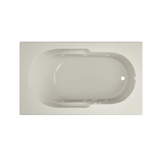 JACUZZI Signature 60 in. x 36 in. Rectangular Whirlpool Bathtub with Right Drain in Oyster