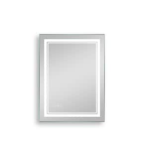 24 in. W x 32 in. H Small Rectangular Frameless Anti-Fog Wall Mounted Bathroom Vanity Mirror in Silver