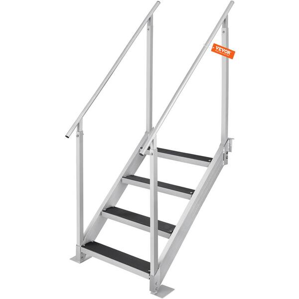 VEVOR Dock Ladder 4Step Dock Stairs 30 in. 38 in. Adjustable Height