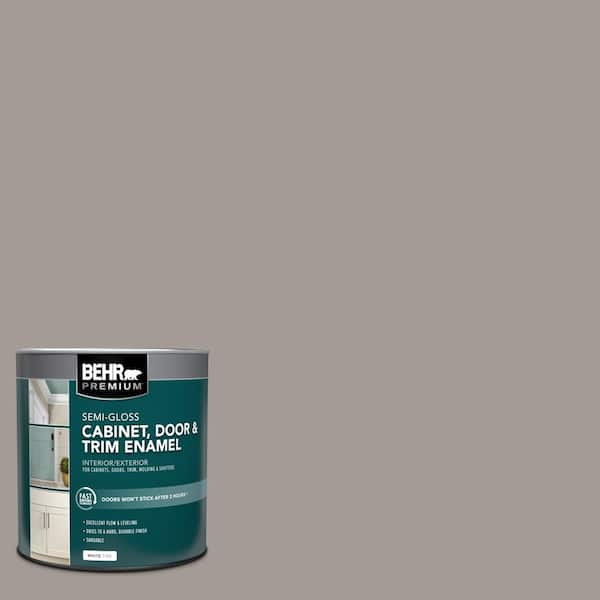 BEHR PREMIUM 1 qt. #PPU18-15 Fashion Gray Semi-Gloss Enamel Interior/Exterior Cabinet, Door & Trim Paint