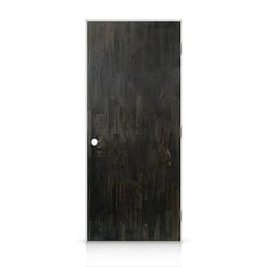 36 in. x 96 in. Flush Left-Handed Hollow-Core Charcoal Black Stained Smooth Pine Wood Single Prehung Interior Door