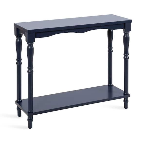 Kate and Laurel Darrington 34 in. Navy Blue Rectangle MDF Console Table