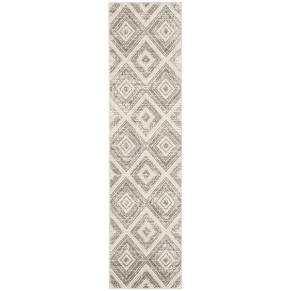 Skyler Gray/Ivory 2 ft. x 10 ft. Geometric Runner Rug