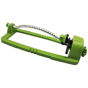 3600-sq. ft. Revolving Sprinkler Heavy Duty Metal 3-Way Oscillating Sprinkler, Metal Base Oscillating Sprinkler, Green