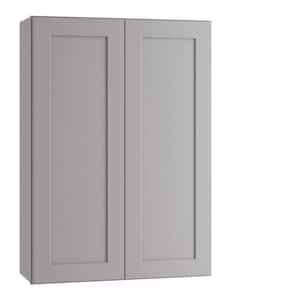 Newport 24 in. W x 12 in. D x 36 in. H Assembled Plywood Wall Kitchen Cabinet in Pearl Gray Painted with Soft Close