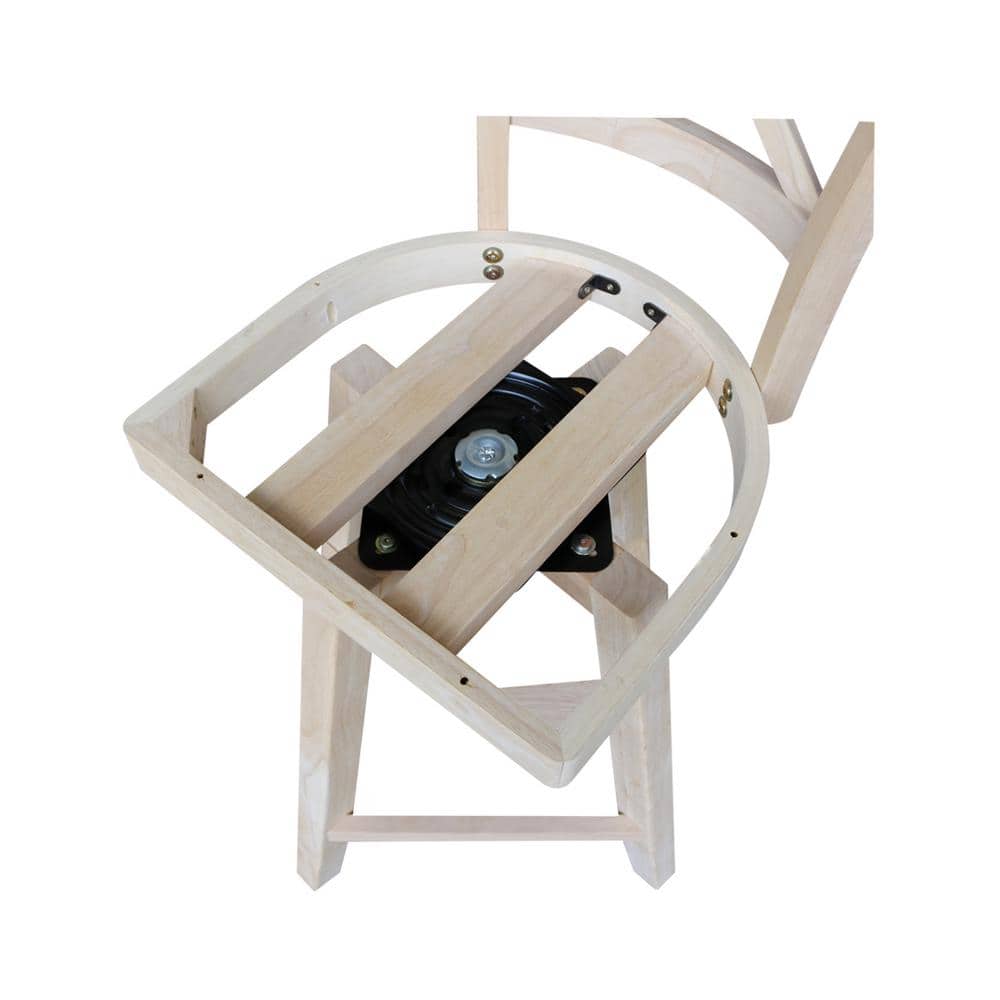 Charlotte 24" Unfinished Solid Wood Swivel Counter Height Stool