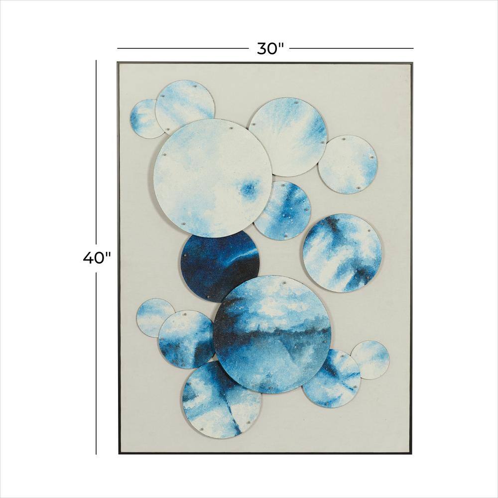 Blue and White Geometric Abstract Canvas Wall Art