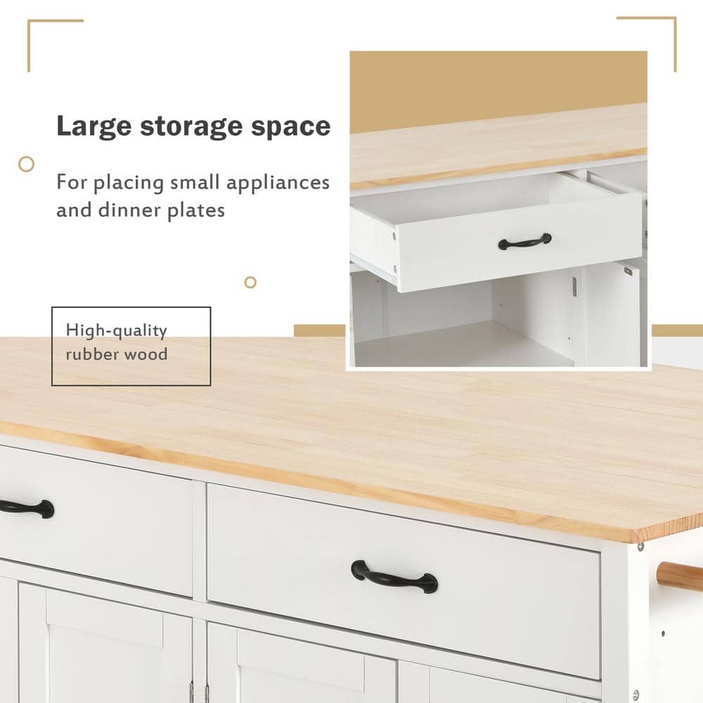 Black Solid Wood MDF Kitchen Cart with Spice Rack and Locking Wheels - thumbnail 5