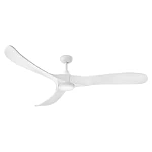 Swell Illuminated 72.0 in. Indoor/Outdoor Integrated LED Matte White Ceiling Fan with Remote Control