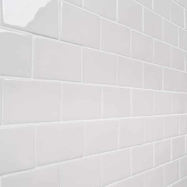 Ivy Hill Tile Delphi Subway Glacier White 3 in. x 6 in. Crackled