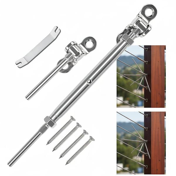T316 Stainless Steel Cable Railing Hardware Kit for Cable Railing System, Swage Toggle Turnbuckle (20-Pack)