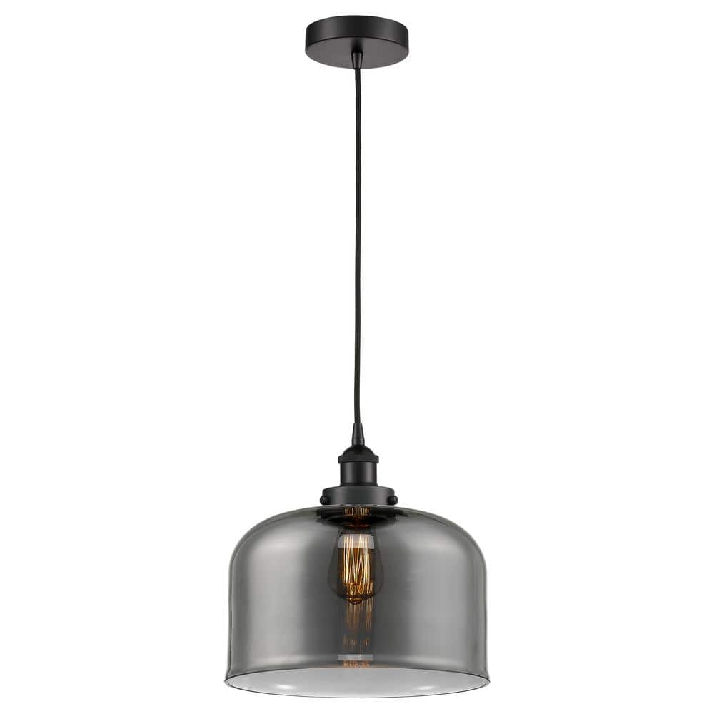 Bell 60-Watt 1-Light Matte Black Standard Mini Pendant Light Smoked Glass Shade price history on PriceWatchPro