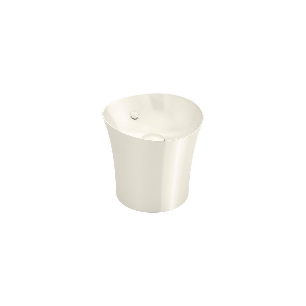KOHLER Veil 15.0625 in. Tall Vessel/Pedestal Sink Basin in Biscuit K