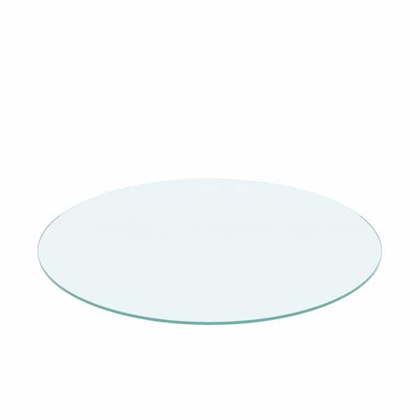 Angel Sar 20 in. Round 1/4 in. Thick Tempered Glass Table Top with Flat Polished Edge, Clear