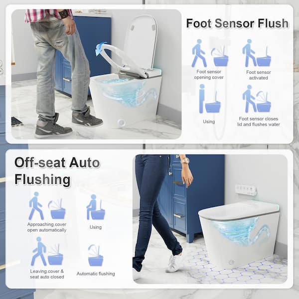 GIVING TREE Smart Toilet Bidet 1.28 GPF Elongated in White with