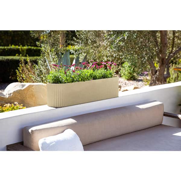 Demi Extra Large Sand Plastic Rectangular Windox Box Planter (8.5 in. L x 36 in. W x 8.75 in. H) (2-Pack)
