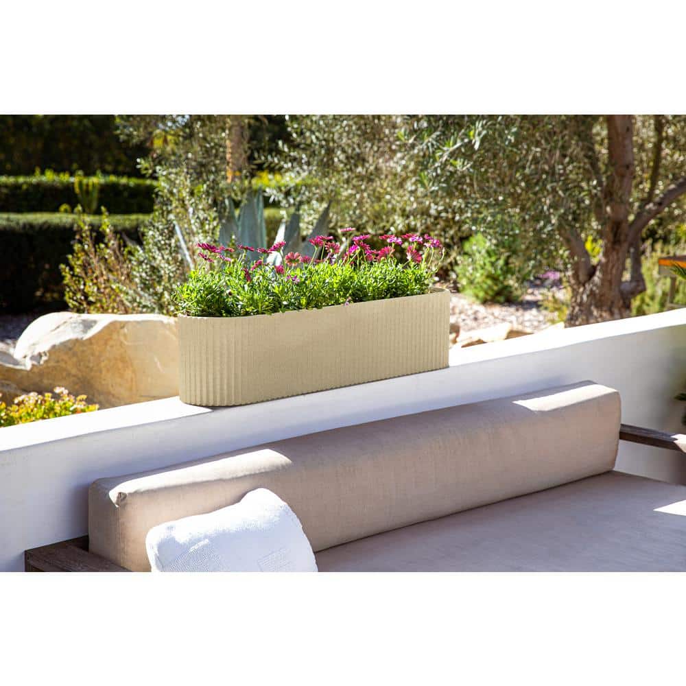 Sandstone 36" Plastic-Stone Window Box Planter