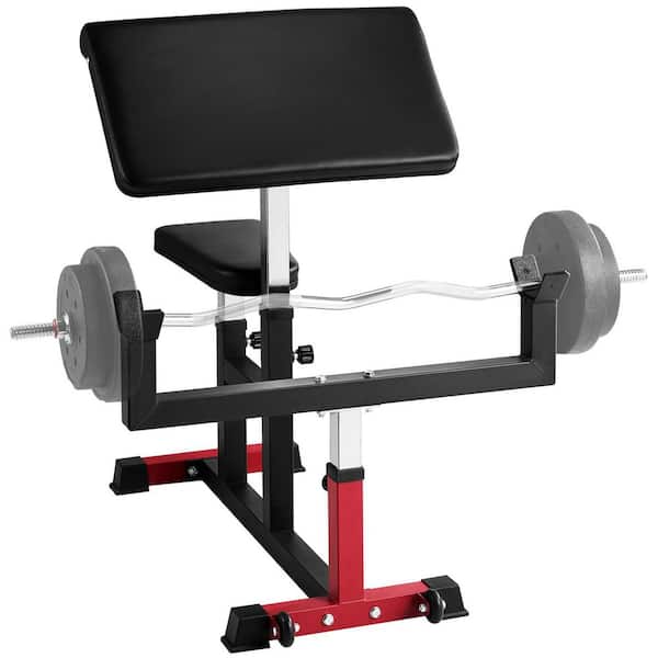 Preacher Curl Bench, load 440 lbs., Seated Arm Isolated Barbell Dumbbell Bicep Station, Strength Training Biceps Machine